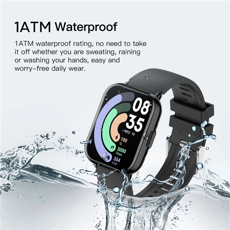 Z169 1.83 Inch Smart Watch Bluetooth-compatible Calling Heart Rate Sleep Monitor Multi Sports Tracker - Black
