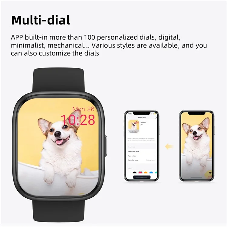 Smartwatch IDW26 de 1,83 pulgadas con Múltiples Modos Deportivos, Llamadas Bluetooth y Monitor de Frecuencia Cardíaca - Azul