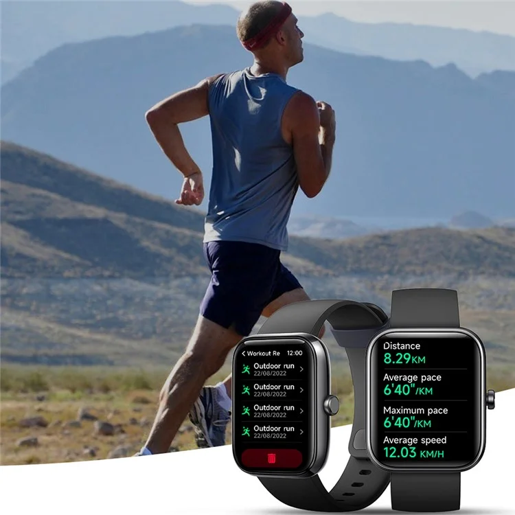 IDW25 1.83 Inch Smart Watch Bluetooth-compatible Calling Multi Sport Modes for Fitness Tracking  /  Health Monitoring - Black
