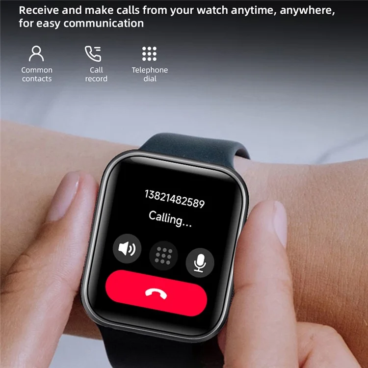 IDW25 1.83 Inch Smart Watch Bluetooth-compatible Calling Multi Sport Modes for Fitness Tracking  /  Health Monitoring - Black