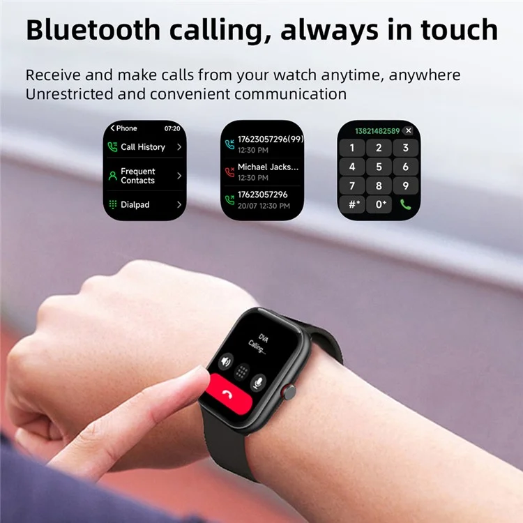IDW20 1.91 Inch Smartwatch Bluetooth-compatible Calling Watch with Multi-Sport Modes  /  IP68 Waterproof  /  Alexa Voice Control - Blue