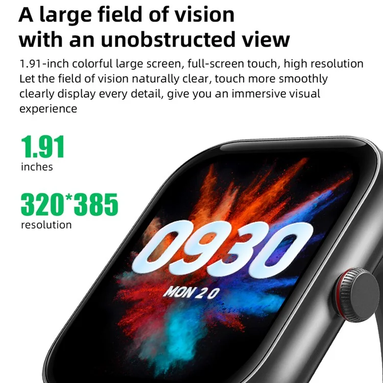 IDW20 1.91 Inch Smartwatch Bluetooth-compatible Calling Watch with Multi-Sport Modes  /  IP68 Waterproof  /  Alexa Voice Control - Blue