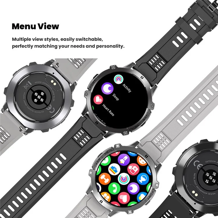 X3 Smart Watch Bluetooth-compatible Calling Heart Rate Blood Pressure Blood Oxygen Monitoring HD Large Screen Sport Watch - Silver