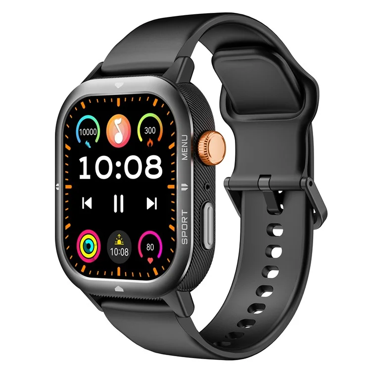 C30 Multifunction Smart Watch 1.95 Inch Large Screen 1ATM Waterproof Pedometer for Men Women Fitness Tracker - Black