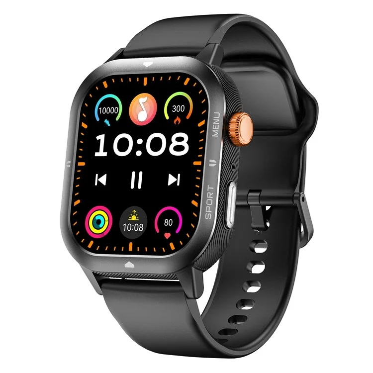 C30 Multifunction Smart Watch 1.95 Inch Large Screen 1ATM Waterproof Pedometer for Men Women Fitness Tracker - Black