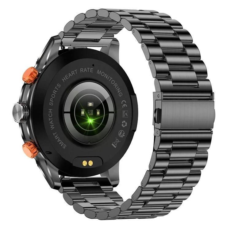 CF55 Steel Strap Men Smart Watch Heart Rate Monitor Waterproof Bluetooth-compatible Call Outdoor Sports Bracelet - Black