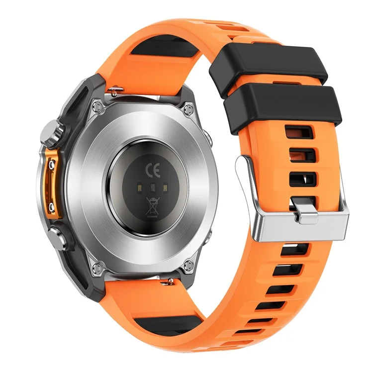 HD300 Silicone Strap Smart Watch Bluetooth-compatible Call Wireless Charging Heart Rate Blood Pressure 3ATM Waterproof Watch - Orange