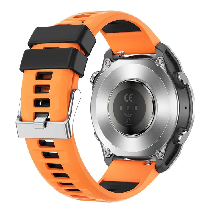 HD300 Silicone Strap Smart Watch Bluetooth-compatible Call Wireless Charging Heart Rate Blood Pressure 3ATM Waterproof Watch - Orange