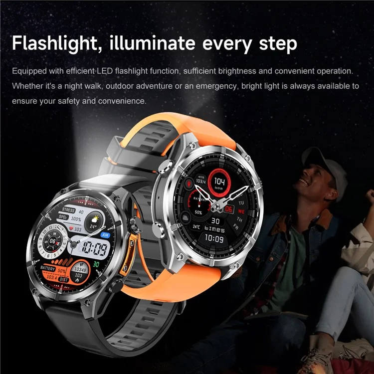 HD300 Silicone Strap Smart Watch Bluetooth-compatible Call Wireless Charging Heart Rate Blood Pressure 3ATM Waterproof Watch - Orange