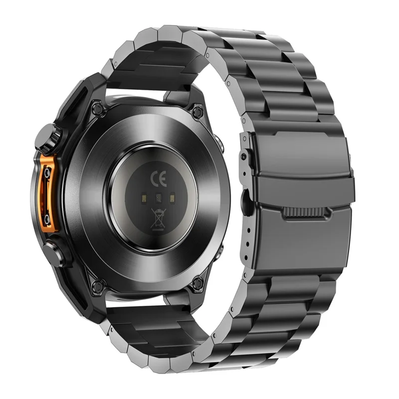 HD300 Smart Watch Bluetooth-compatible Call Wireless Charging Heart Rate Blood Pressure SpO2 3ATM Waterproof Watch with Dual Strap - Black