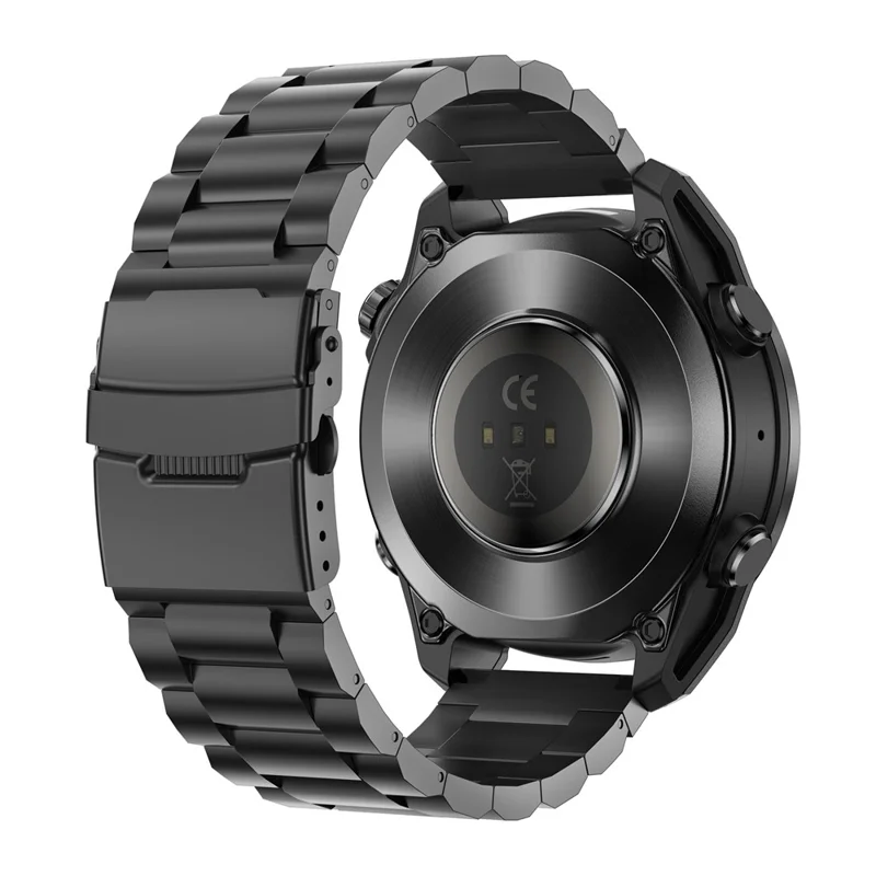 HD300 Smart Watch Bluetooth-compatible Call Wireless Charging Heart Rate Blood Pressure SpO2 3ATM Waterproof Watch with Dual Strap - Black