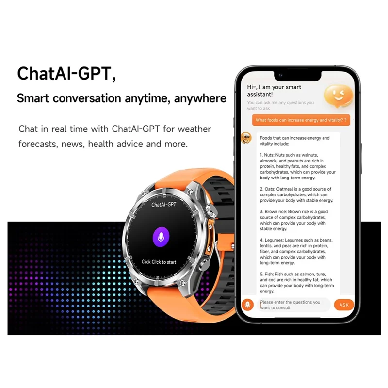 HD300 Smart Watch Bluetooth-compatible Call Wireless Charging Heart Rate Blood Pressure SpO2 3ATM Waterproof Watch with Dual Strap - Black