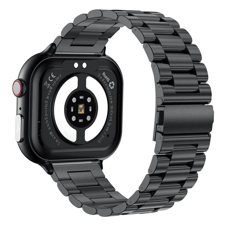 TK17 Smartwatch con Cinturino in Acciaio da 1,91 Pollici con Chiamata Bluetooth, Monitoraggio ECG, Salute, Impermeabile, Contapassi Sportivo - Nero
