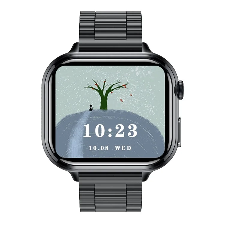 TK17 Smartwatch con Cinturino in Acciaio da 1,91 Pollici con Chiamata Bluetooth, Monitoraggio ECG, Salute, Impermeabile, Contapassi Sportivo - Nero