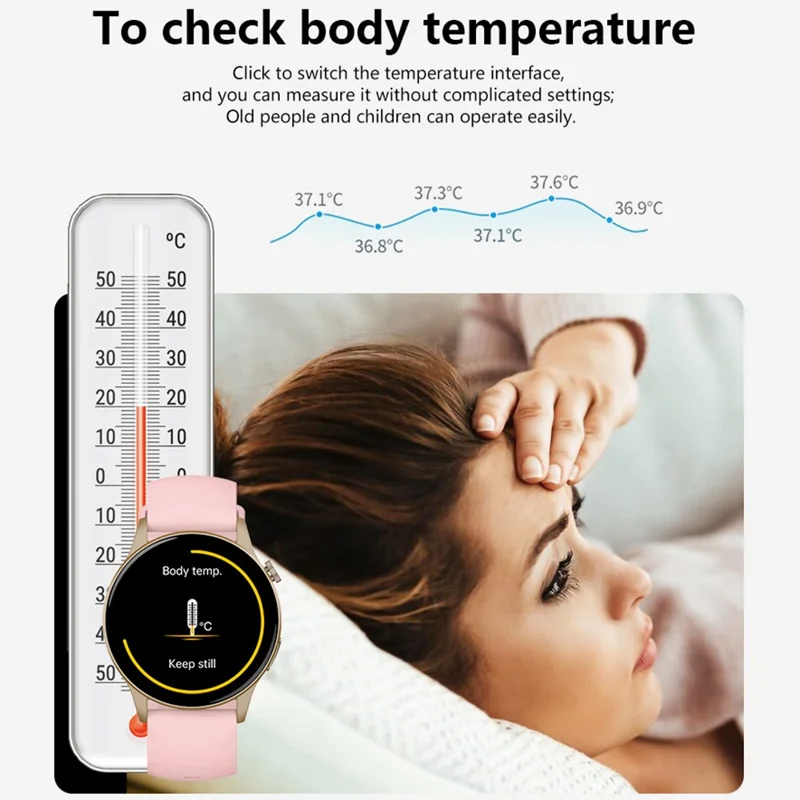 Y85 Smart Watch AMOLED Display Bluetooth-compatible Calling Temperature Blood Pressure Sleep Monitor Watch - Blue