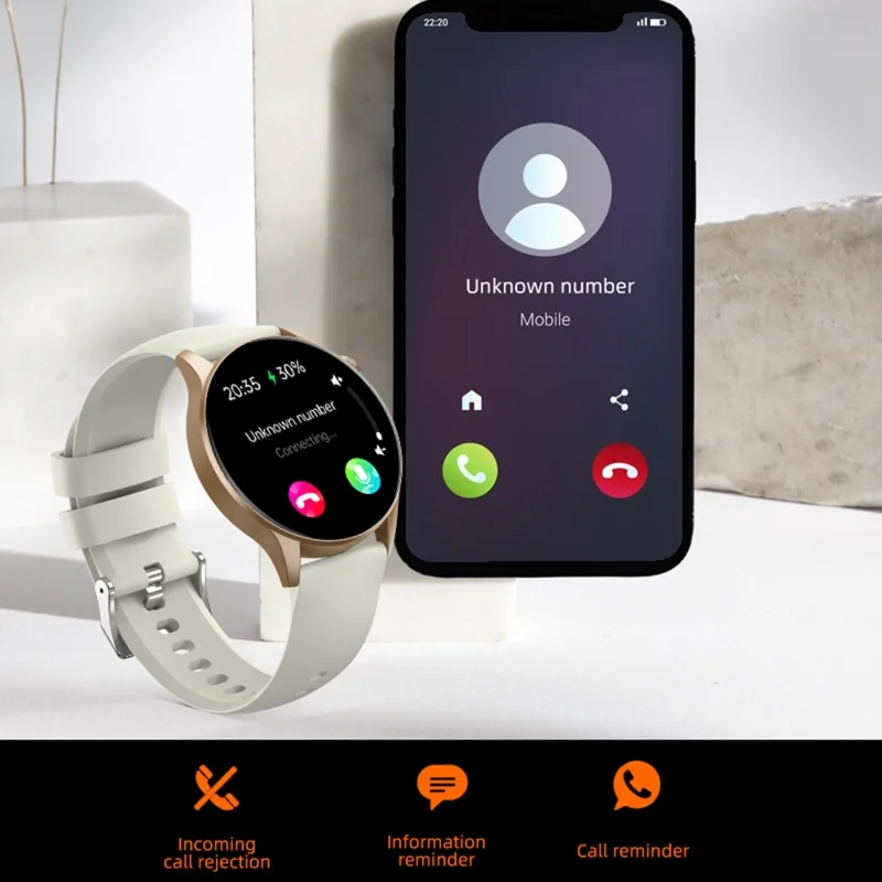 Y85 Smart Watch AMOLED Display Bluetooth-compatible Calling Temperature Blood Pressure Sleep Monitor Watch - Blue