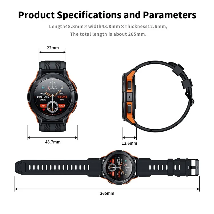 C25 Smart Watch 1.43 Inch AMOLED Display 1ATM Waterproof Heart Rate Monitor Fitness Tracker