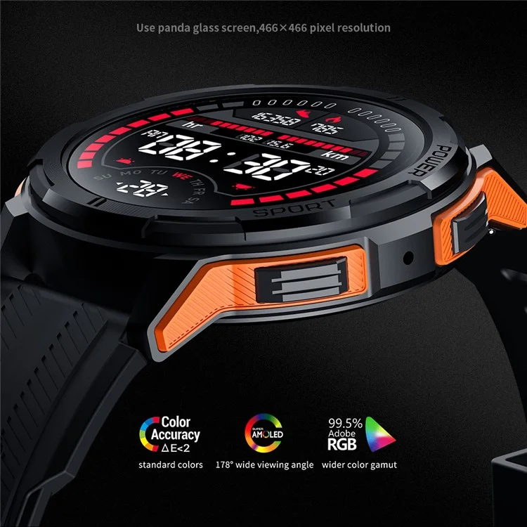 C25 Smart Watch 1.43 Inch AMOLED Display 1ATM Waterproof Heart Rate Monitor Fitness Tracker