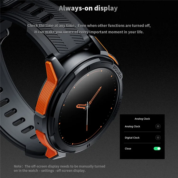 C25 Smart Watch 1.43 Inch AMOLED Display 1ATM Waterproof Heart Rate Monitor Fitness Tracker