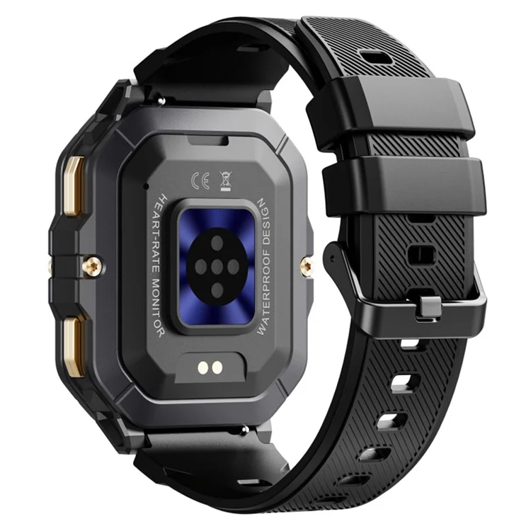 C28 Écran TFT de 2,02 pouces Tracker Sportif Multifonction Extérieur avec Surveillance du Rythme Cardiaque Montre Intelligente - Noir
