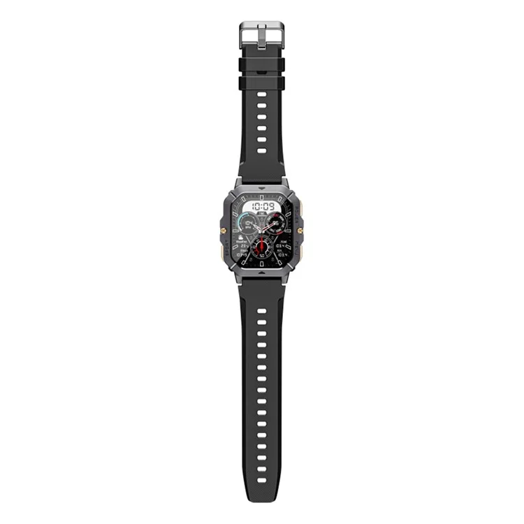 C28 Écran TFT de 2,02 pouces Tracker Sportif Multifonction Extérieur avec Surveillance du Rythme Cardiaque Montre Intelligente - Noir