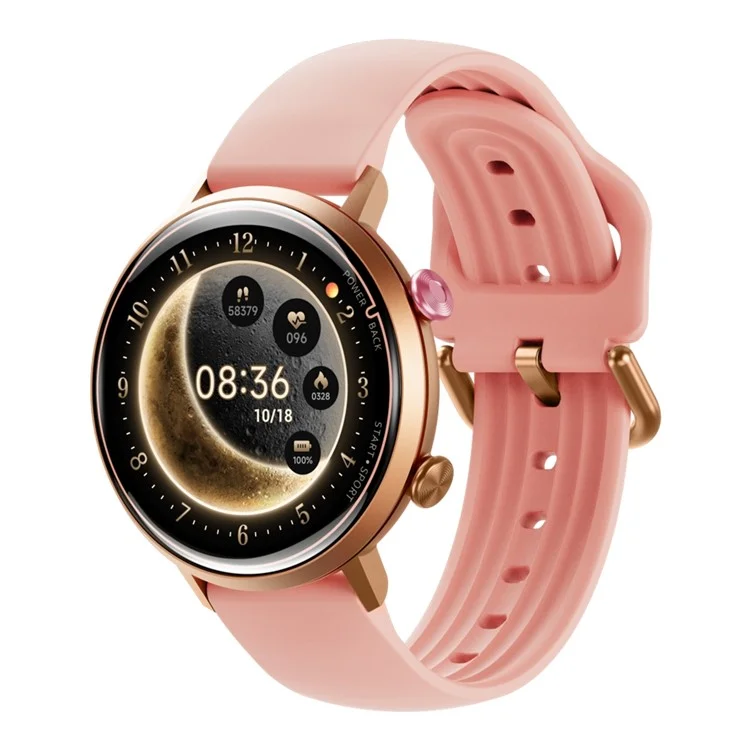 W2 Smart Watch for Women 1.32 Inch AMOLED Screen Health Tracking 5 ATM Waterproof Fitness Tracker - Pink