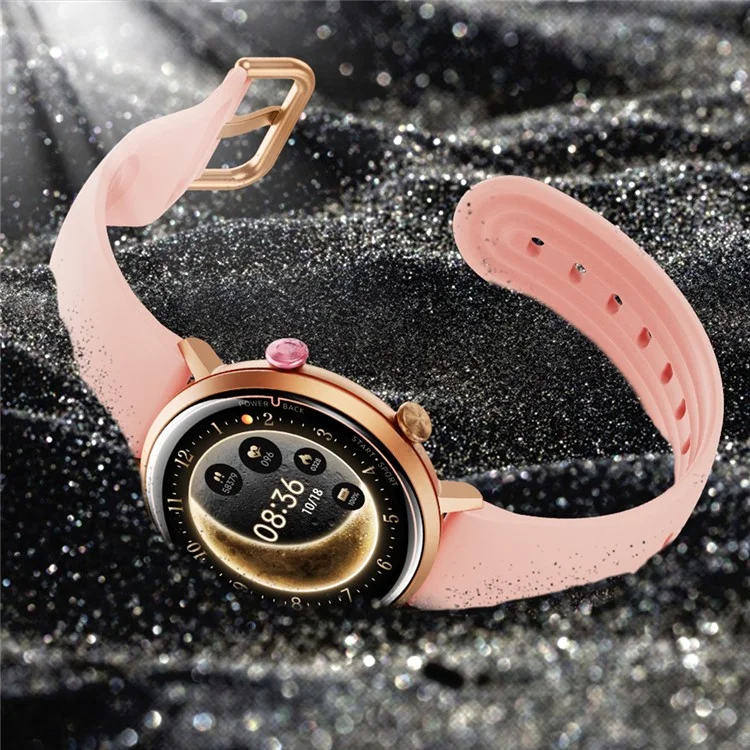 W2 Smart Watch for Women 1.32 Inch AMOLED Screen Health Tracking 5 ATM Waterproof Fitness Tracker - Pink