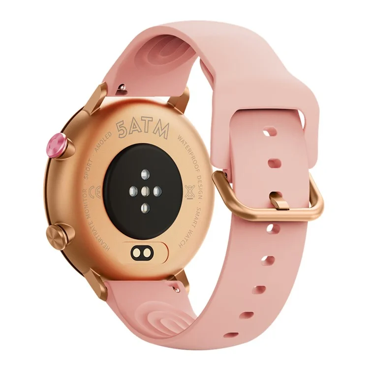 W2 Smart Watch for Women 1.32 Inch AMOLED Screen Health Tracking 5 ATM Waterproof Fitness Tracker - Pink