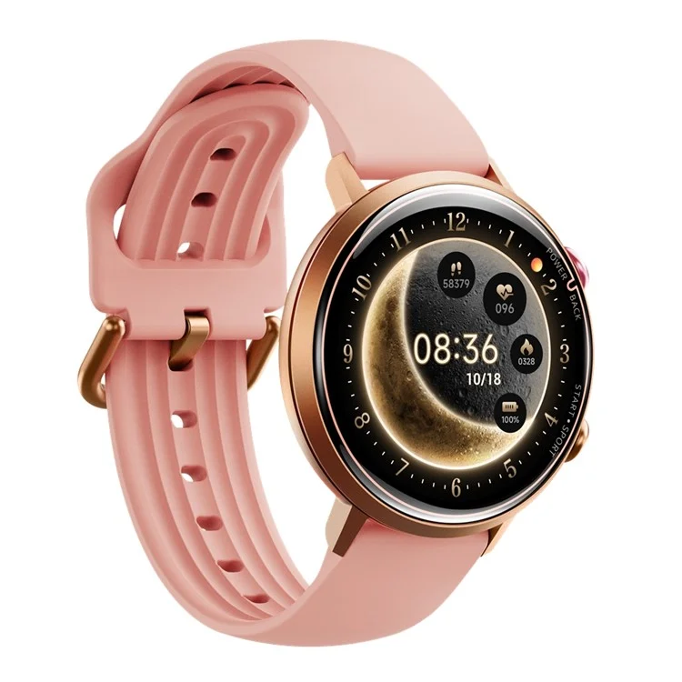 W2 Smart Watch for Women 1.32 Inch AMOLED Screen Health Tracking 5 ATM Waterproof Fitness Tracker - Pink