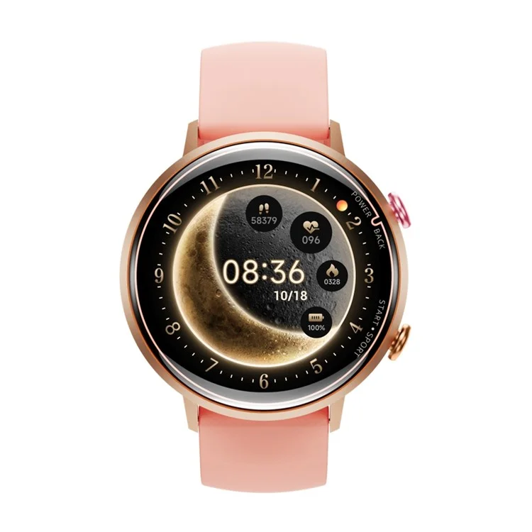 W2 Smart Watch for Women 1.32 Inch AMOLED Screen Health Tracking 5 ATM Waterproof Fitness Tracker - Pink