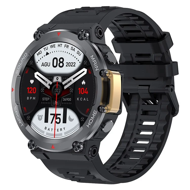 Bulk-Einkauf RUN2 1,5 Zoll Smartwatch Gesundheitsmonitor Bluetooth-kompatibel Anrufe Fitness-Tracker - Schwarz