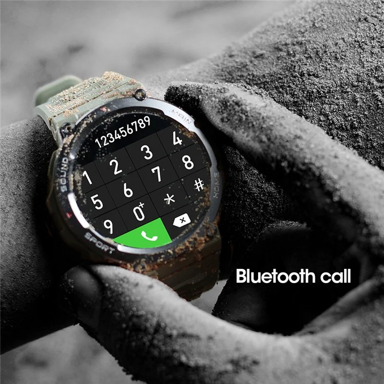 Bulk-Einkauf RUN2 1,5 Zoll Smartwatch Gesundheitsmonitor Bluetooth-kompatibel Anrufe Fitness-Tracker - Schwarz