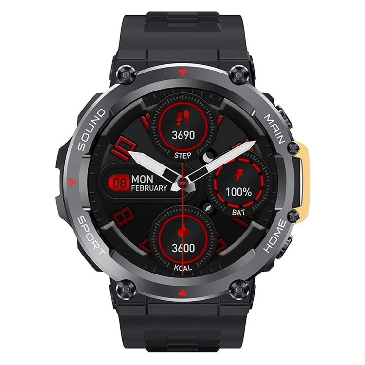 Bulk-Einkauf RUN2 1,5 Zoll Smartwatch Gesundheitsmonitor Bluetooth-kompatibel Anrufe Fitness-Tracker - Schwarz
