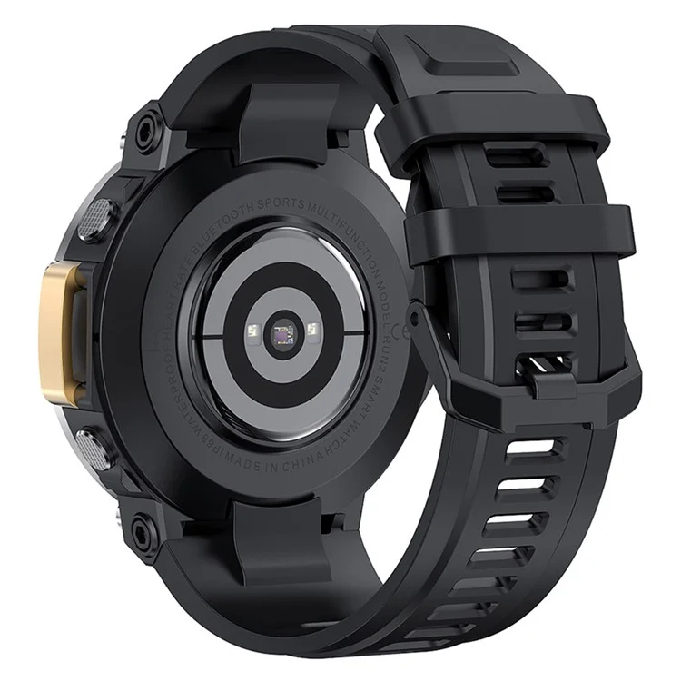 Bulk-Einkauf RUN2 1,5 Zoll Smartwatch Gesundheitsmonitor Bluetooth-kompatibel Anrufe Fitness-Tracker - Schwarz