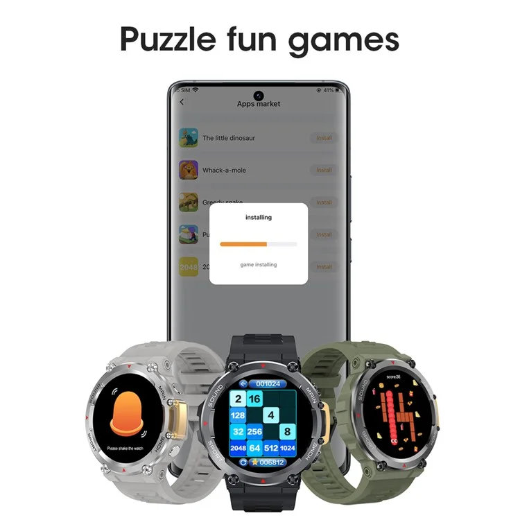 Bulk-Einkauf RUN2 1,5 Zoll Smartwatch Gesundheitsmonitor Bluetooth-kompatibel Anrufe Fitness-Tracker - Schwarz