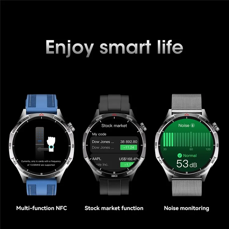 Compra al por mayor GT5Max Smartwatch de 1,43 pulgadas con Monitor de Salud y Rastreador de Fitness con más de 500 Estilos de Reloj - Negro