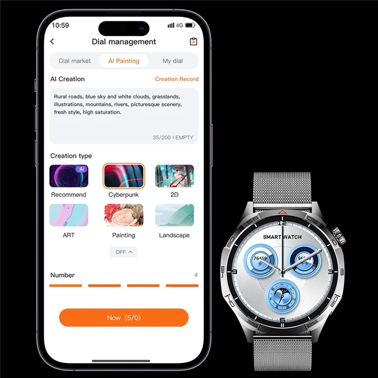 Compra al por mayor GT5Max Smartwatch de 1,43 pulgadas con Monitor de Salud y Rastreador de Fitness con más de 500 Estilos de Reloj - Negro