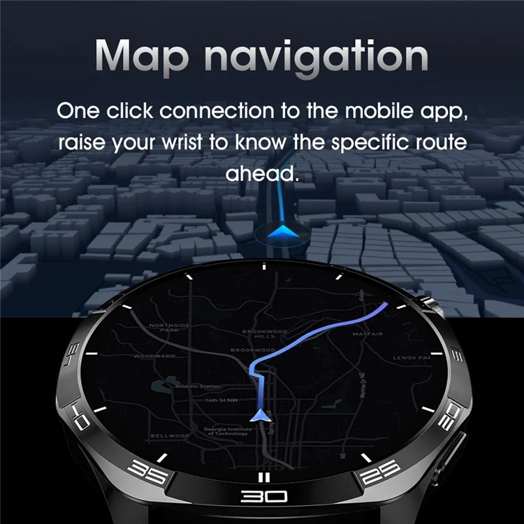 Compra al por mayor GT5Max Smartwatch de 1,43 pulgadas con Monitor de Salud y Rastreador de Fitness con más de 500 Estilos de Reloj - Negro