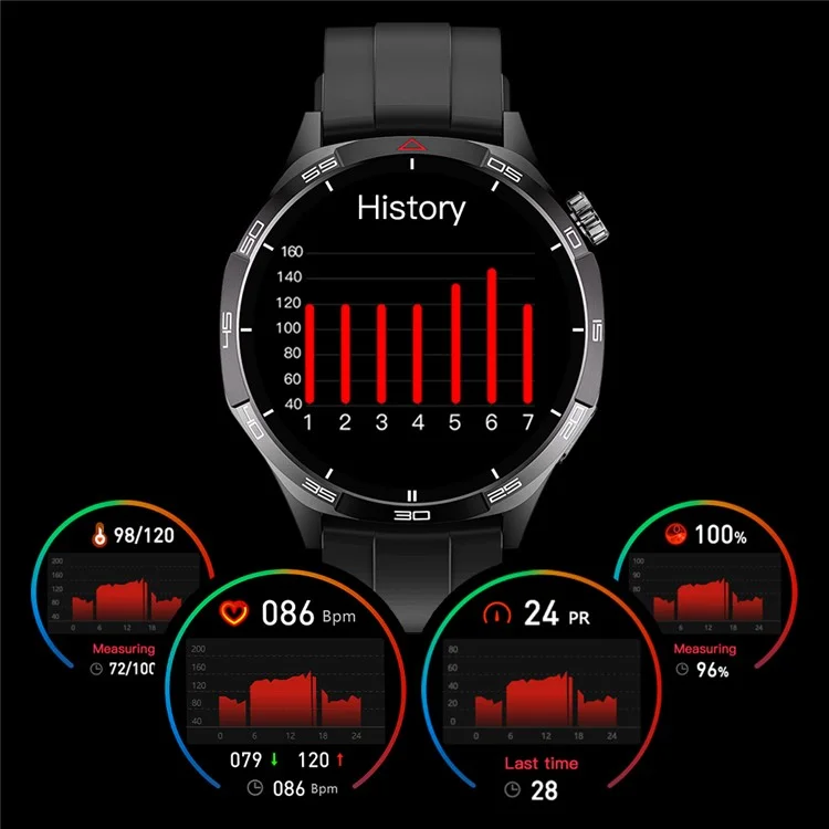 Compra al por mayor GT5Max Smartwatch de 1,43 pulgadas con Monitor de Salud y Rastreador de Fitness con más de 500 Estilos de Reloj - Negro