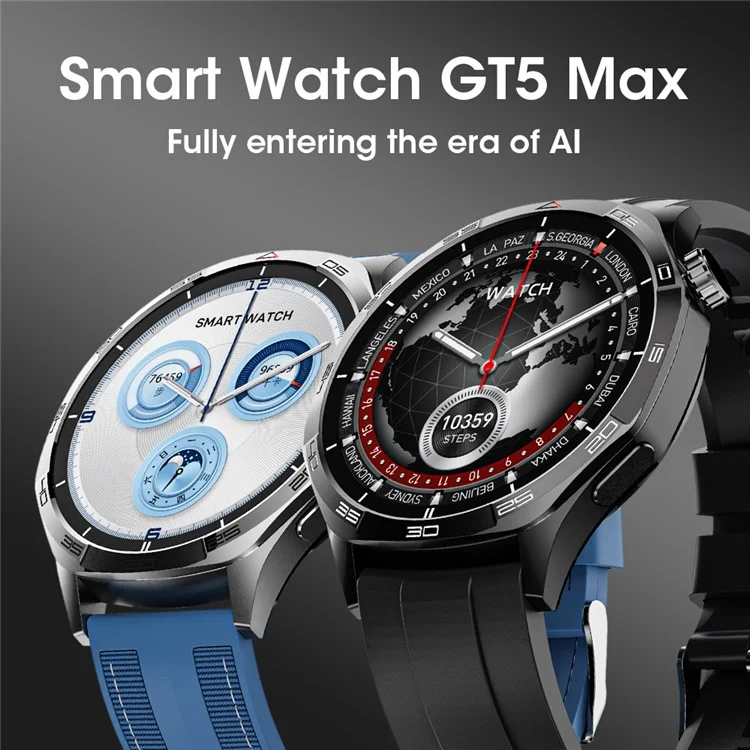 Compra al por mayor GT5Max Smartwatch de 1,43 pulgadas con Monitor de Salud y Rastreador de Fitness con más de 500 Estilos de Reloj - Negro