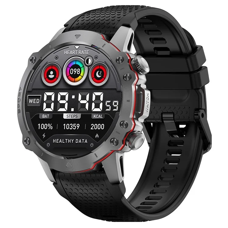 Compra em Bulk RUN8 Smartwatch de 1,55 Polegadas com Monitor de Saúde, Chamadas via Bluetooth, GPS e Rastreamento Esportivo - Preto