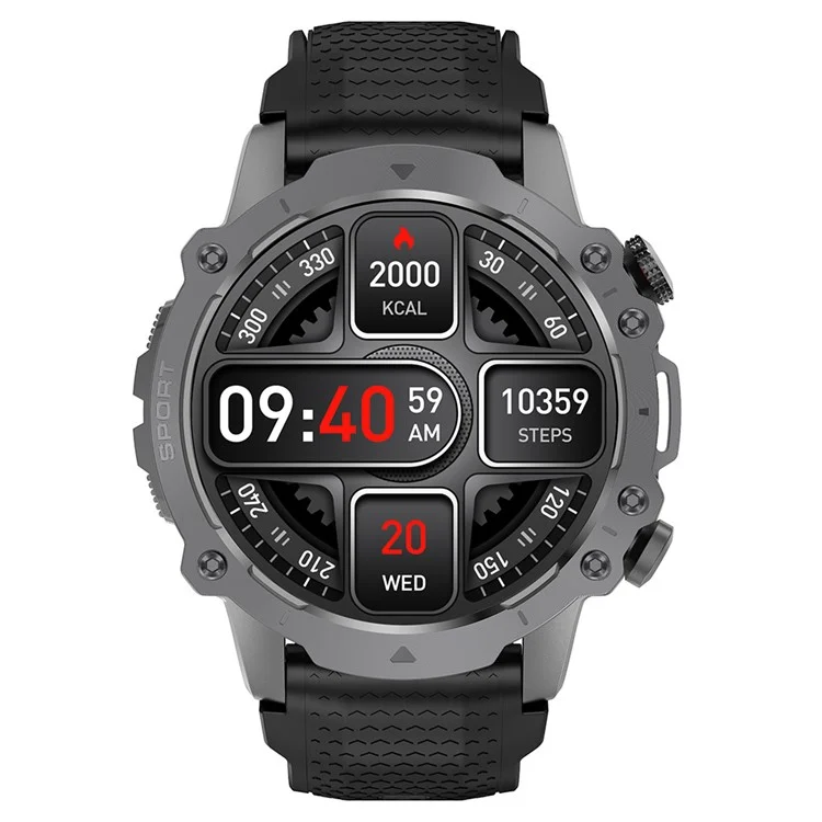 Compra em Bulk RUN8 Smartwatch de 1,55 Polegadas com Monitor de Saúde, Chamadas via Bluetooth, GPS e Rastreamento Esportivo - Preto