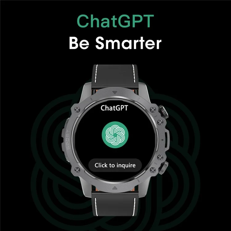 Compra em Bulk RUN8 Smartwatch de 1,55 Polegadas com Monitor de Saúde, Chamadas via Bluetooth, GPS e Rastreamento Esportivo - Preto
