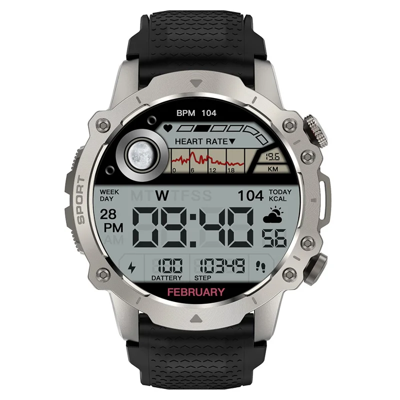 Bulk Purchasing RUN8 1.55 Inch Smart Watch Health Monitor Bluetooth-compatible Calling GPS Tracking Sports Watch - Silver+Black