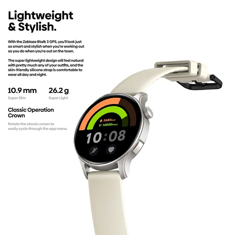 ZEBLAZE Btalk 3 GPS Smartwatch 1,43 Zoll AMOLED-Bildschirm Outdoor-Sporttracker Gesundheitsmonitor - Schwarz