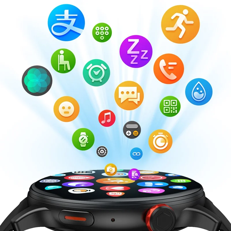 CY26 Waterproof Smart Watch 1.43 Inch AMOLED Screen Bluetooth-compatible Call NFC Sports Tracker for Android iOS - Black