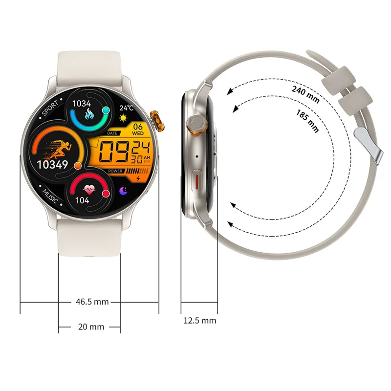 CY26 Waterproof Smart Watch 1.43 Inch AMOLED Screen Bluetooth-compatible Call NFC Sports Tracker for Android iOS - Black