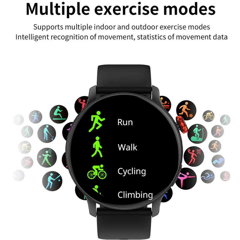 CY26 Waterproof Smart Watch 1.43 Inch AMOLED Screen Bluetooth-compatible Call NFC Sports Tracker for Android iOS - Black