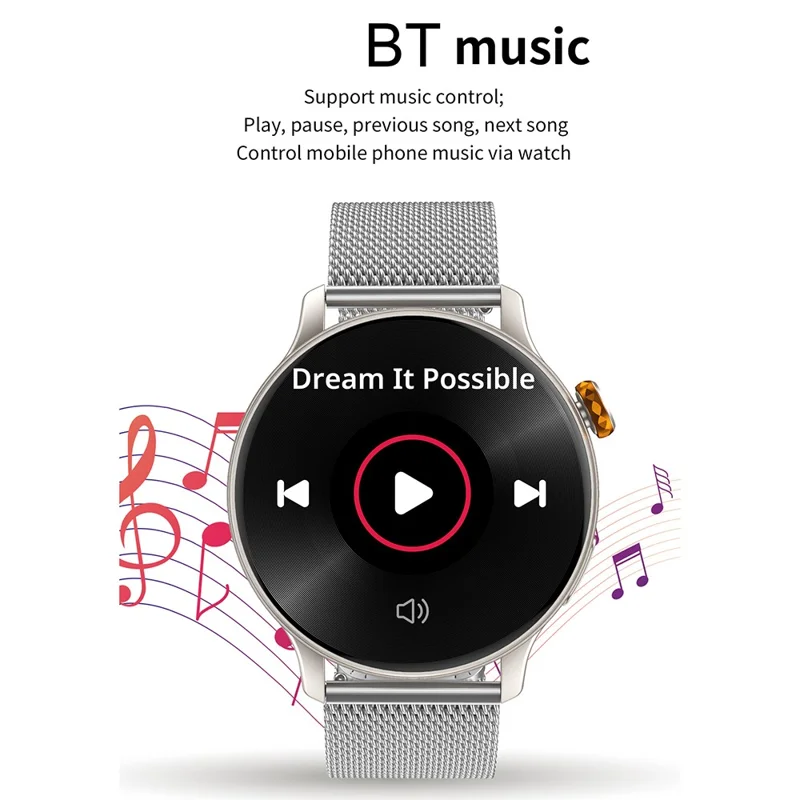 CY26 Waterproof Smart Watch 1.43 Inch AMOLED Screen Bluetooth-compatible Call NFC Sports Tracker for Android iOS - Black