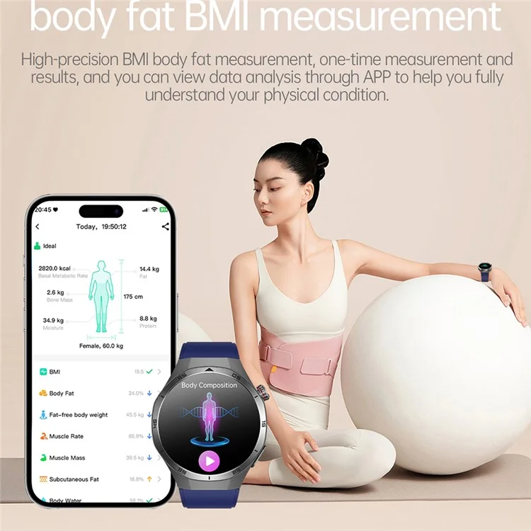 ET456 Silikon-Armband 1,56 Zoll Rundes AMOLED-Display Smartwatch mit Bluetooth-Kompatibilität, Anrufen, EKG-Gesundheitsmonitor und Sportfunktion - Rot